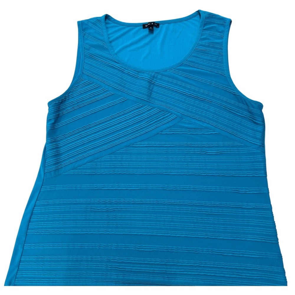 Sami & Jo Blue Ribbed Tank Top